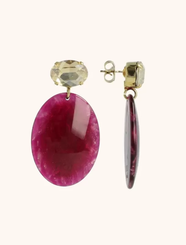 Shop Bordeaux Oorbellen Celia Bugle Resin