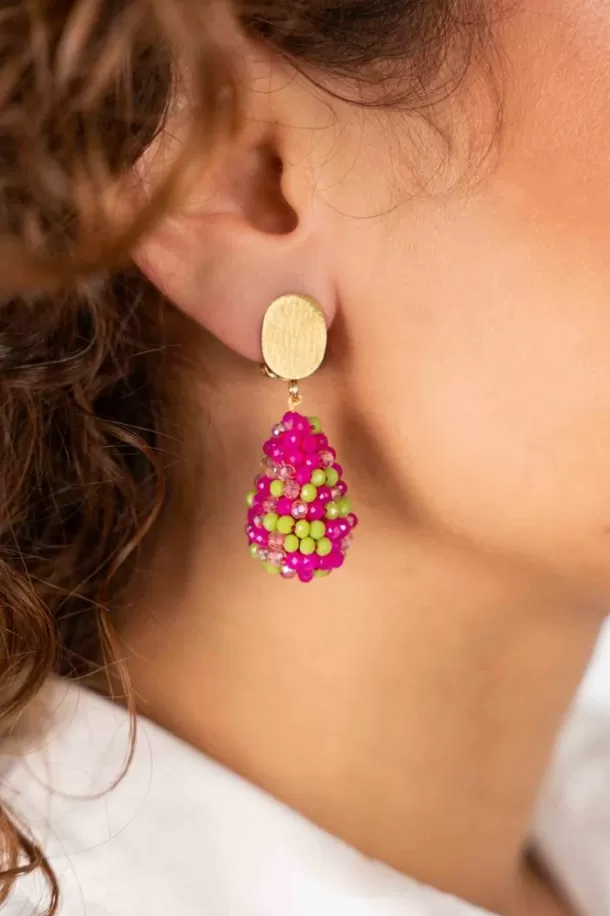 Fashion Fuchsia Lime Oorbellen Amy Cone S Clip Clip Oorbellen