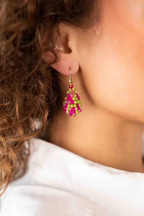 Online Fuchsia Lime Oorbellen Amy Cone Xs Glassberry