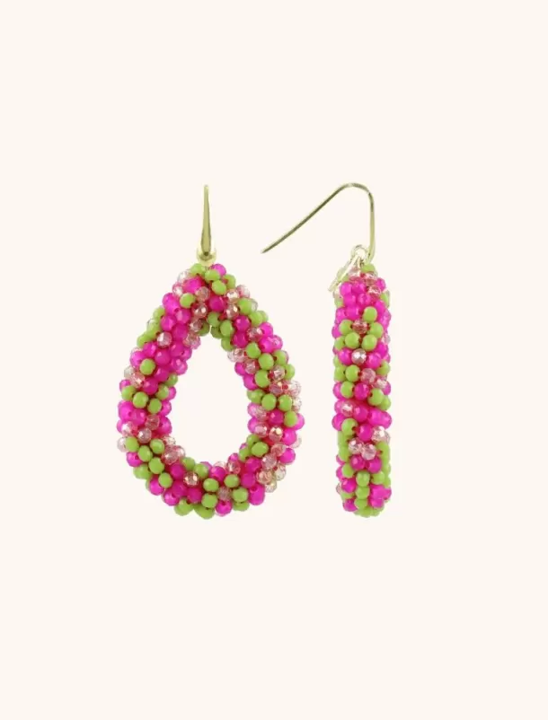 Best Sale Fuchsia Lime Oorbellen Berry Druppel L Glassberry