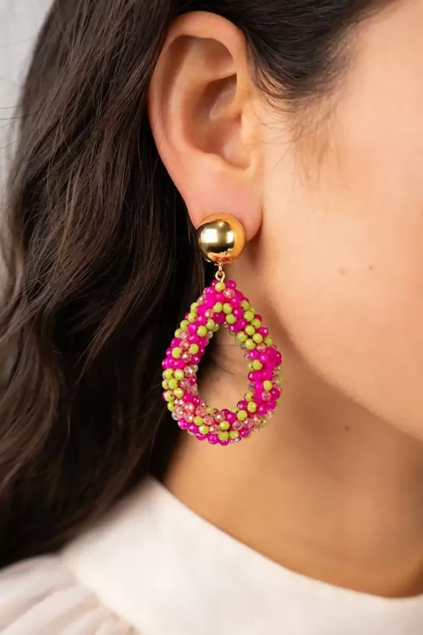 Online Fuchsia Lime Oorbellen Berry Druppel L Clip Clip Oorbellen