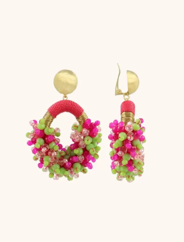 Shop Fuchsia Lime Oorbellen Eve Ovaal M Ds Clip Clip Oorbellen