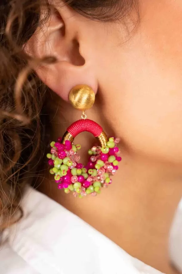 Shop Fuchsia Lime Oorbellen Eve Ovaal M Ds Clip Clip Oorbellen