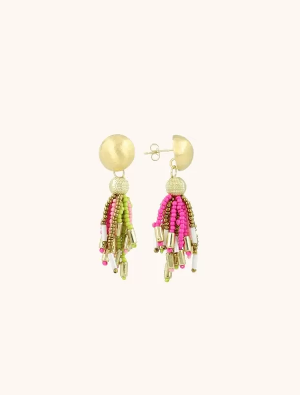 Best Fuchsia Lime Oorbellen Fantasy Tassle S Glassberry