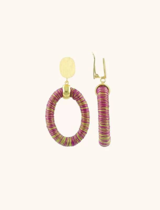 Best Sale Fuchsia Lime Oorbellen Faye Ovaal S Clip Clip Oorbellen