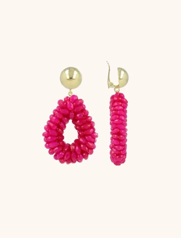 Fashion Fuchsia Oorbellen Anne Druppel S Marquis Clip Clip Oorbellen