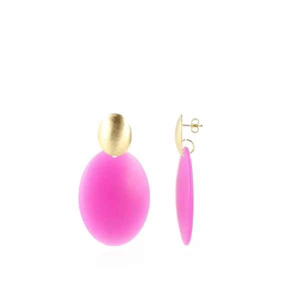 Store Fuchsia Oorbellen Celia Bugle Resin