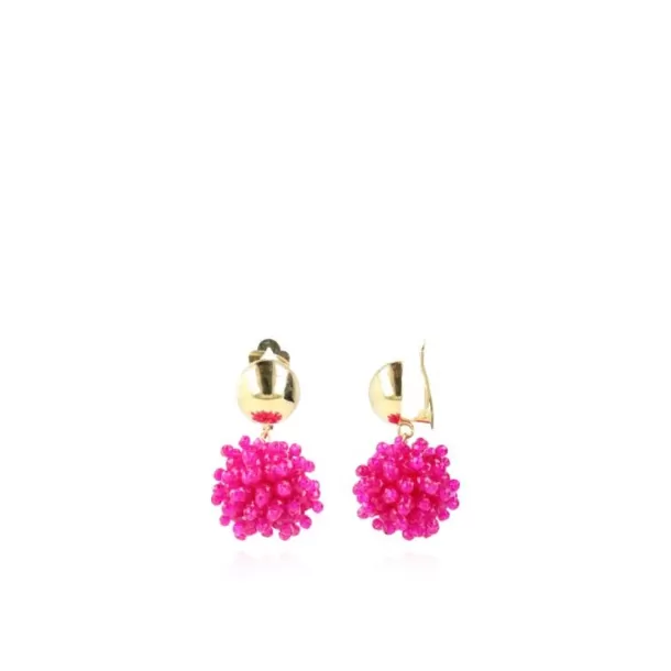 Sale Fuchsia Oorbellen Clip Louise Glassberry Globe S Double Stones Tonal Clip Oorbellen