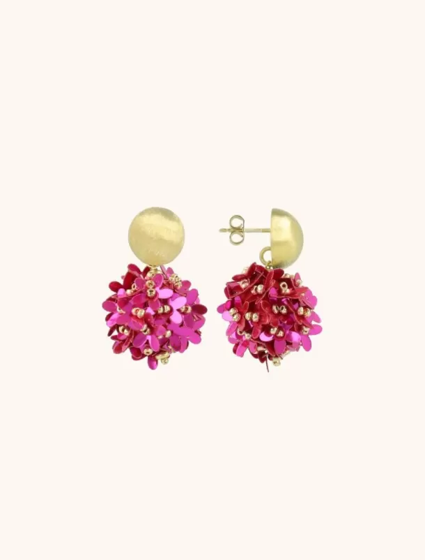 Outlet Fuchsia Oorbellen Daisy Globe S Flower Sequin