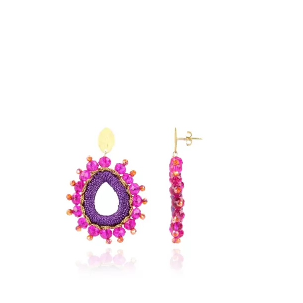 Sale Fuchsia Oorbellen Flo Urchin Drop S Glassberry