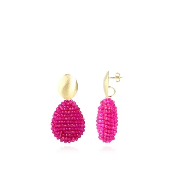 Outlet Fuchsia Oorbellen Loulou Closed Drop M Glassberry