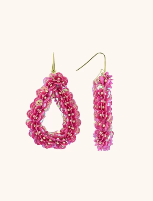 Best Fuchsia Oorbellen Sequin Druppel L Sequin