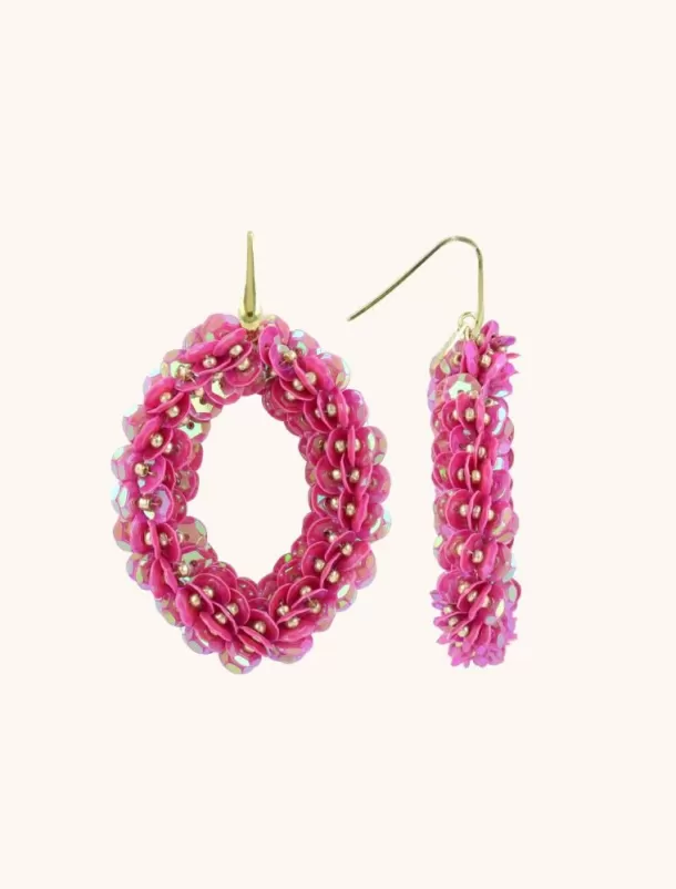 Discount Fuchsia Oorbellen Sequin Ovaal L Sequin