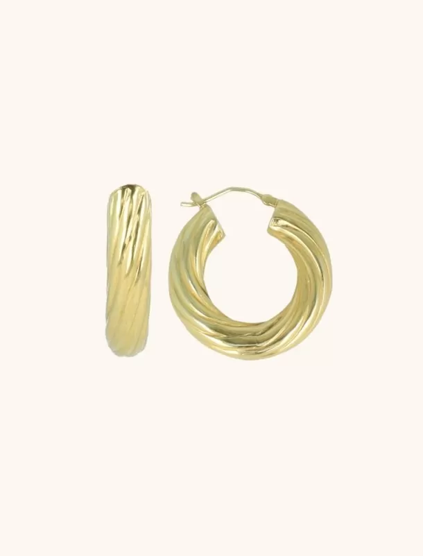 Store Gouden Oorbellen Twist Creool M Classic