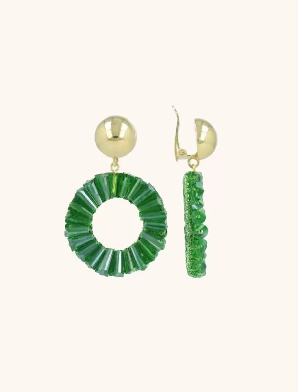 Cheap Groene Oorbellen Danee Cirkel Clip Clip Oorbellen