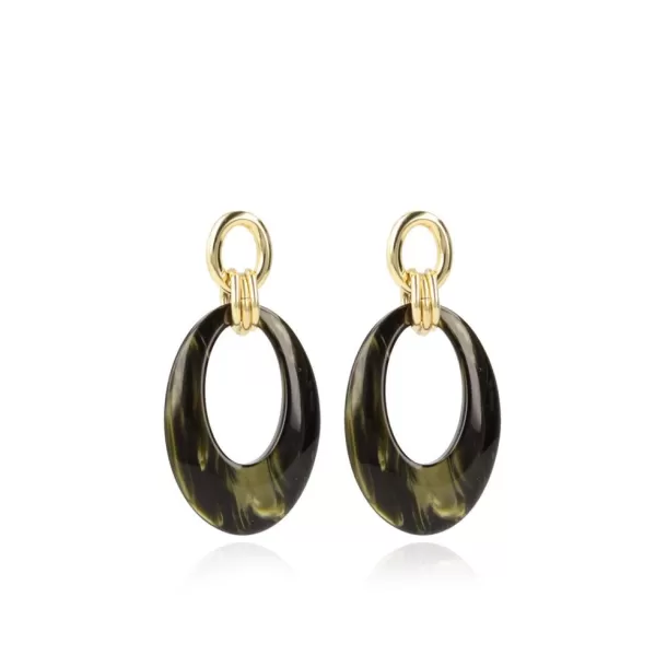 Best Sale Groene Oorbellen Nemea Teardrop L Luxe Resin