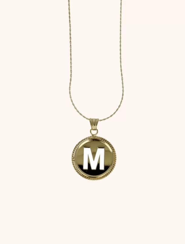 Sale Initial Pendant Medaillon Cordina Ketting Kettingen