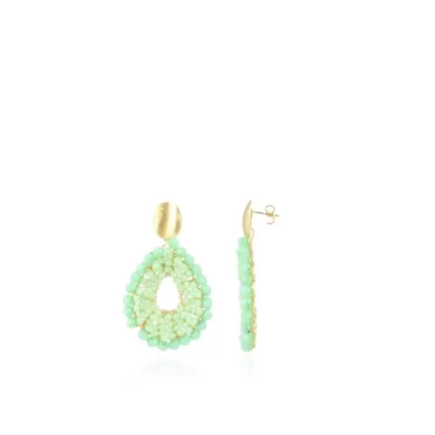 Shop Licht Turquoise Oorbellen Babs Open Drop S Glassberry