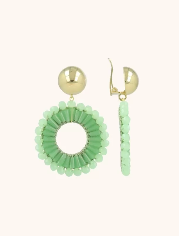 Cheap Lime Oorbellen Ann-Mary Cirkel Dubbel Clip Clip Oorbellen