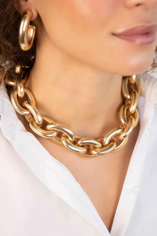 Flash Sale Mat Goudkleurige Ketting Oval Link Chain M Kettingen