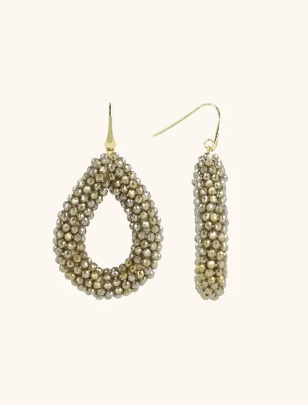 Shop Metallic Beige Oorbellen Berry Drop L Glassberry