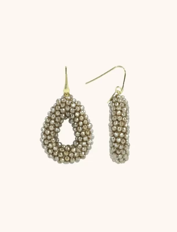 Clearance Metallic Beige Oorbellen Berry Drop S Glassberry