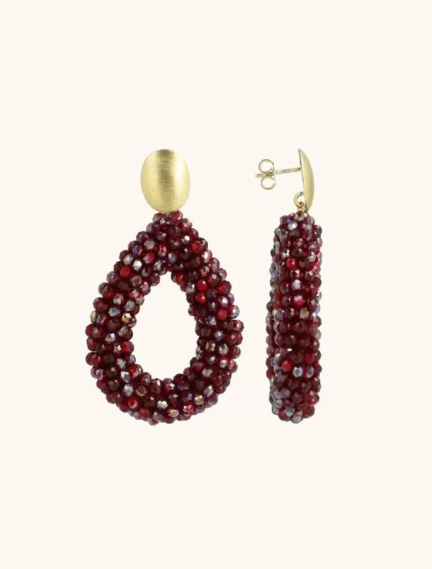 Discount Metallic Bordeaux Mix Oorbellen Berry Drop L Glassberry