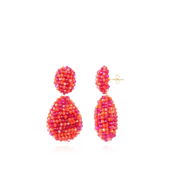 Shop Mixed Fuchsia Oorbellen Kenza Glassberry Druppel S Glassberry