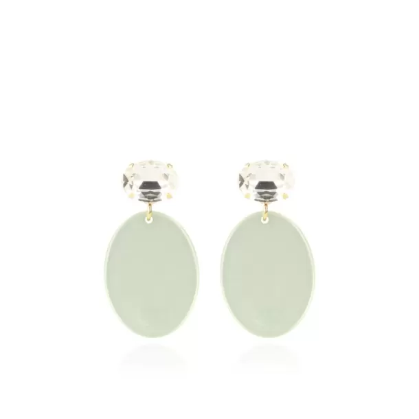 New Pastel Mint Oorbellen Celia Ovaal S Resin