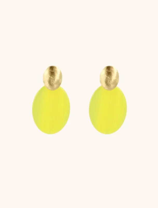 New Resin Closed Oval S Sparkling Yellow Resin