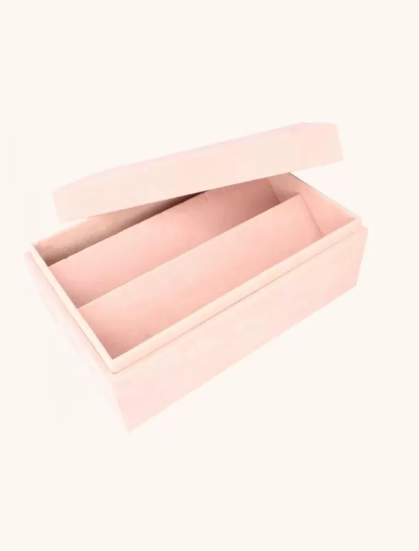 Store Roze Velvet Sieradenbox 9 Paar - M Fashion