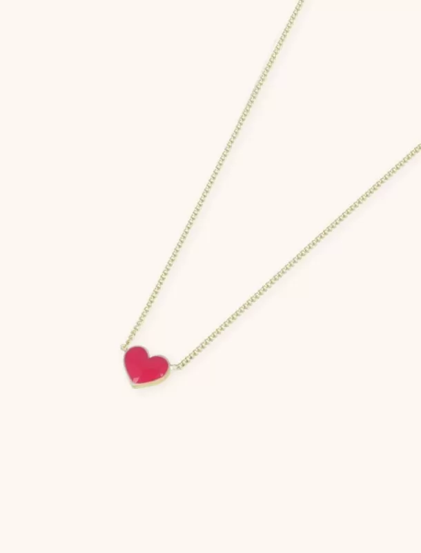 Discount Symbool Ketting Hart Fuchsia Kettingen