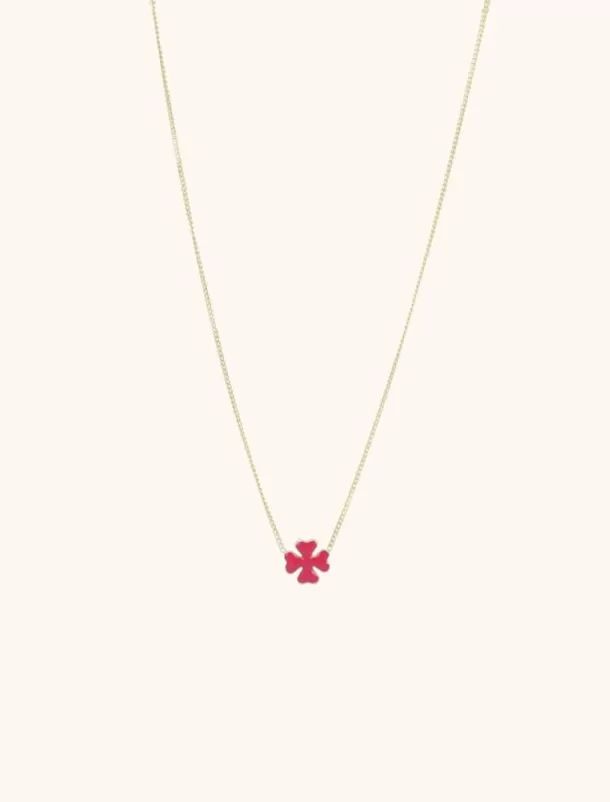 Cheap Symbool Ketting Klaver Fuchsia Kettingen