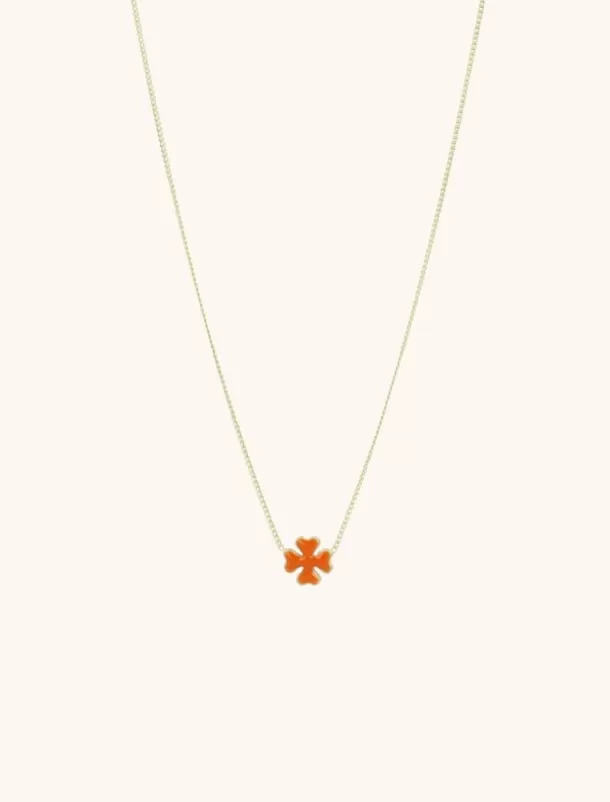 Cheap Symbool Ketting Klaver Oranje Kettingen