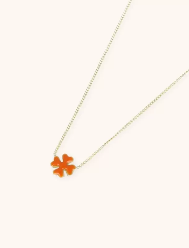 Cheap Symbool Ketting Klaver Oranje Kettingen