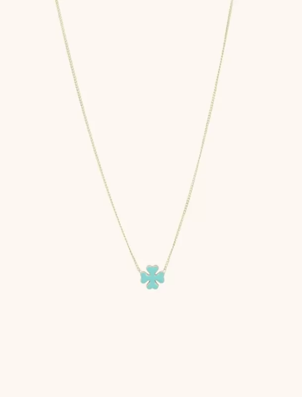 Clearance Symbool Ketting Klaver Turquoise Kettingen