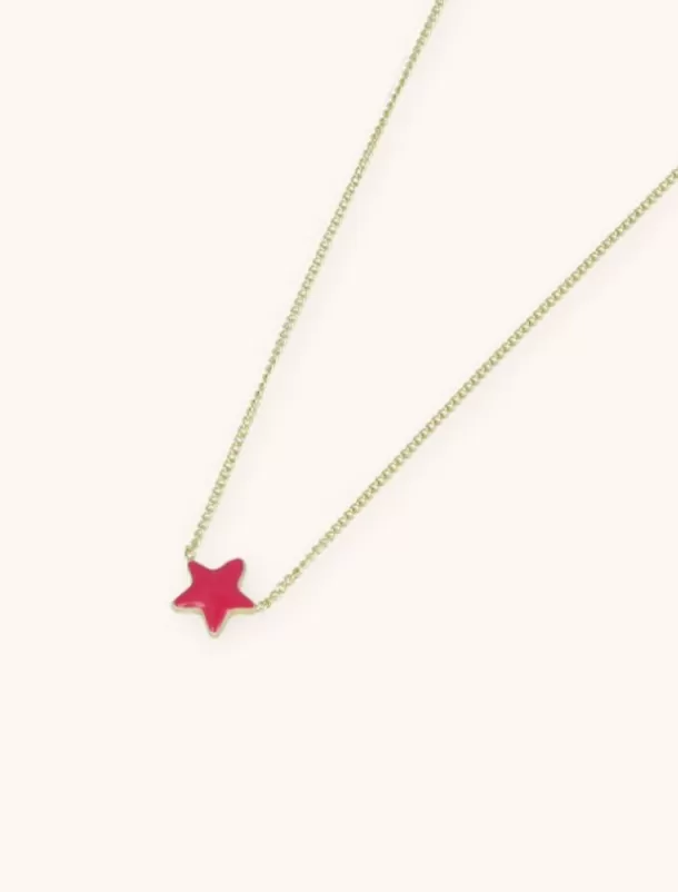 Cheap Symbool Ketting Ster Fuchsia Kettingen