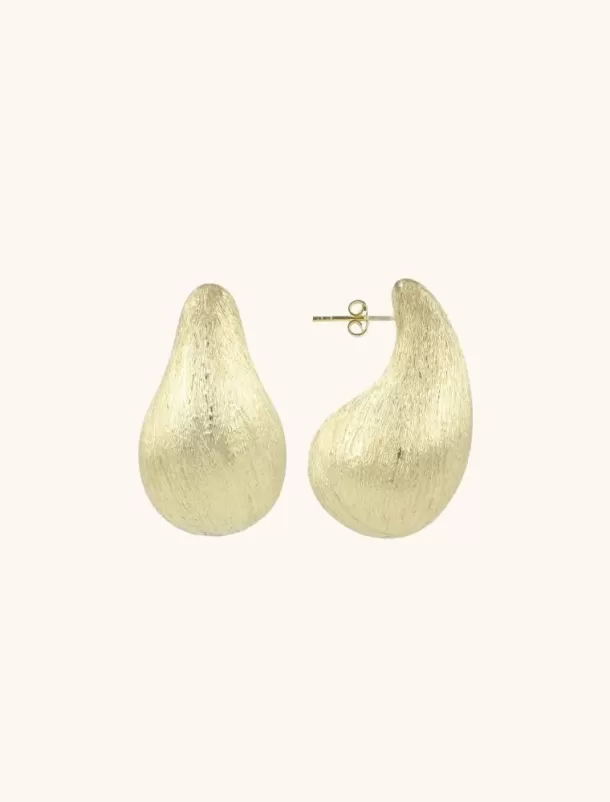 Shop Teardrop Oorbellen Brushed Goud M Classic