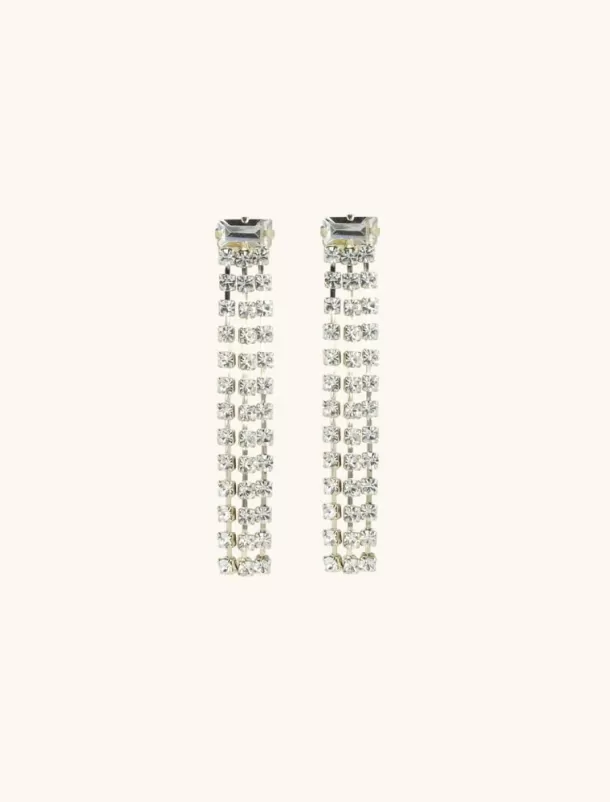 New Veronique Oorbellen Baguette Waterval S Kristal Strass