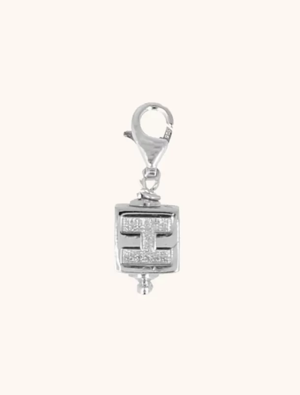 Hot Zilveren Initial Cube Pendant Bedels