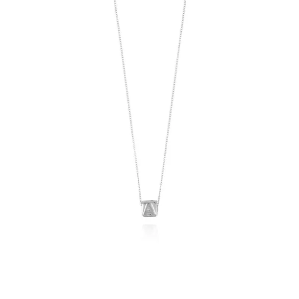 Fashion Zilveren Ketting Initial Cube Kettingen