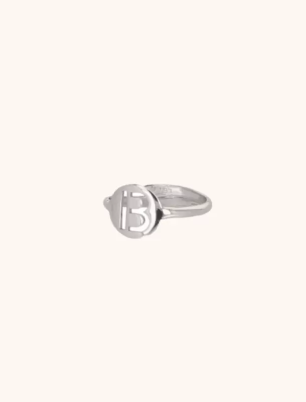 Online Zilveren Ring Initial Small Ringen