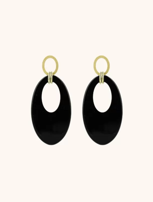 Fashion Zwarte Resin Oorbellen Teardrop S Resin