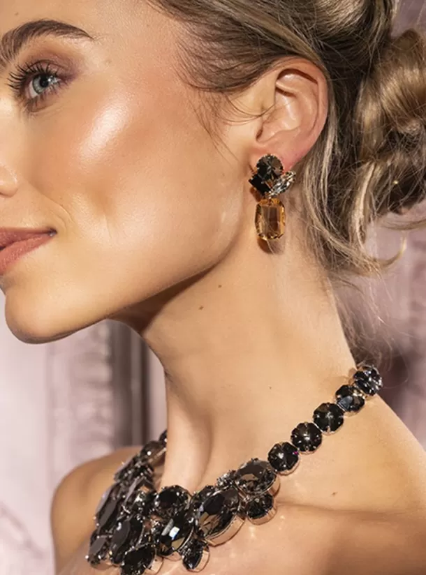 Cheap Zwarte Strass Oorbellen Elle Party